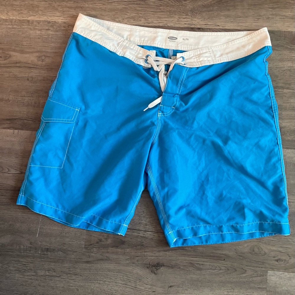 Old Navy Cyan Board Shorts with Drawstring Waist